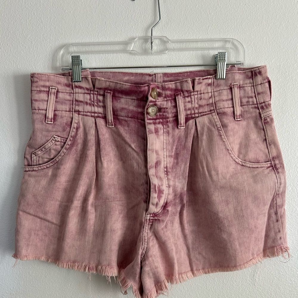 We The Free High Waist Rose Denim Shorts